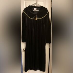 Vintage Studio 36 Velour Zip Up Robe Pocket Full Length House Coat/Robe